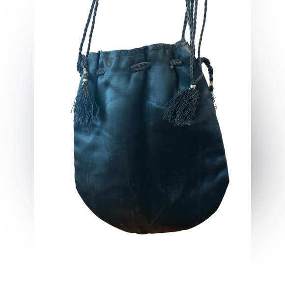 Satin Embroidered Pull String Bag - Picture 4 of 5